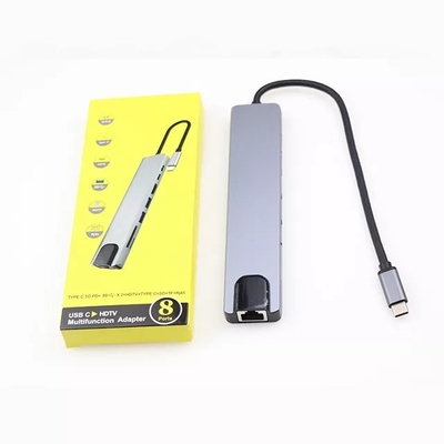 8in1 πολλαπλάσια πλήμνη lap-top σταθμών RJ45 3,0 Usb Γ Hdmi ελλιμενίζοντας